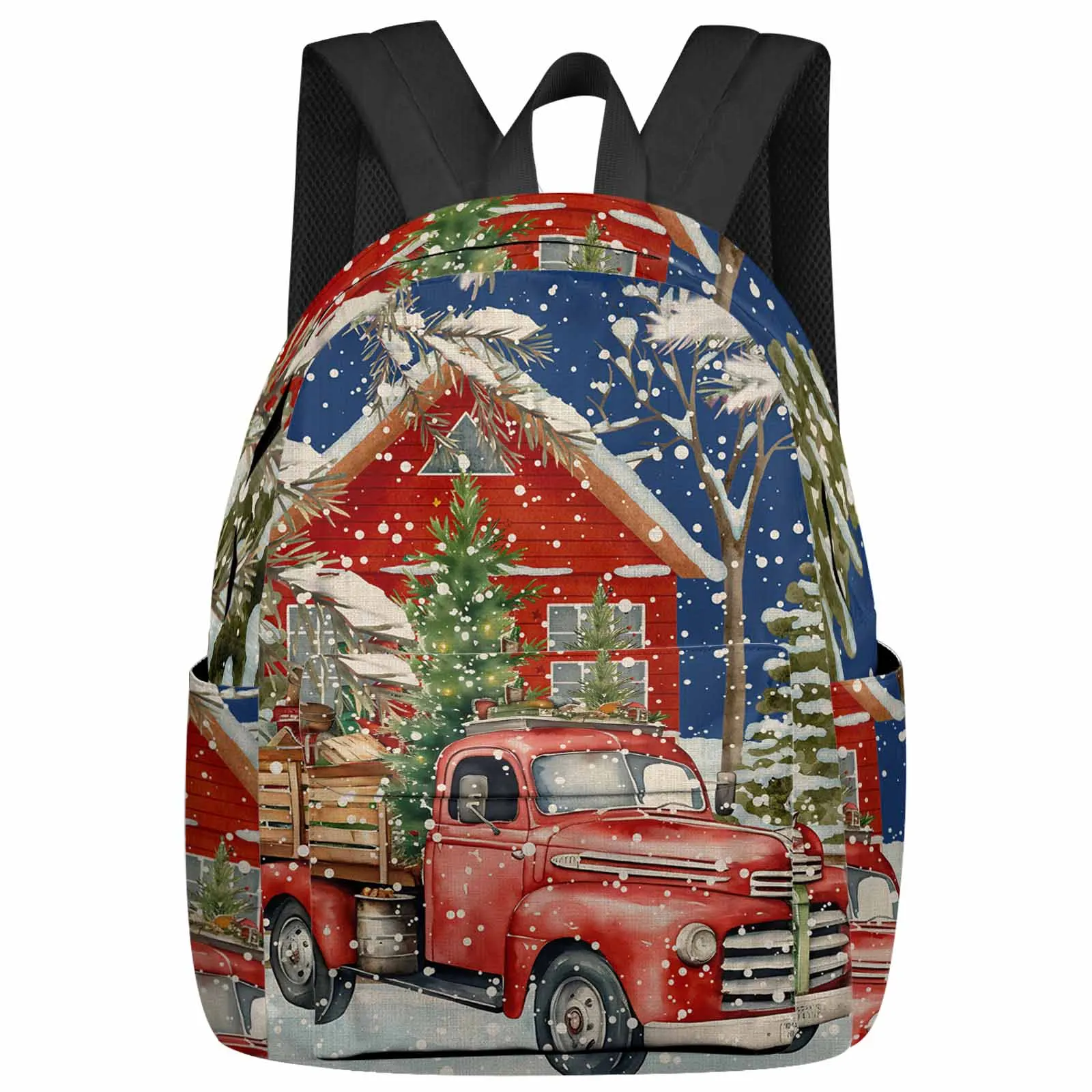 

Truck Snowflake Watercolor Large Capacity Backpack Men Laptop Bags High School Teen College Girl Student Mochila