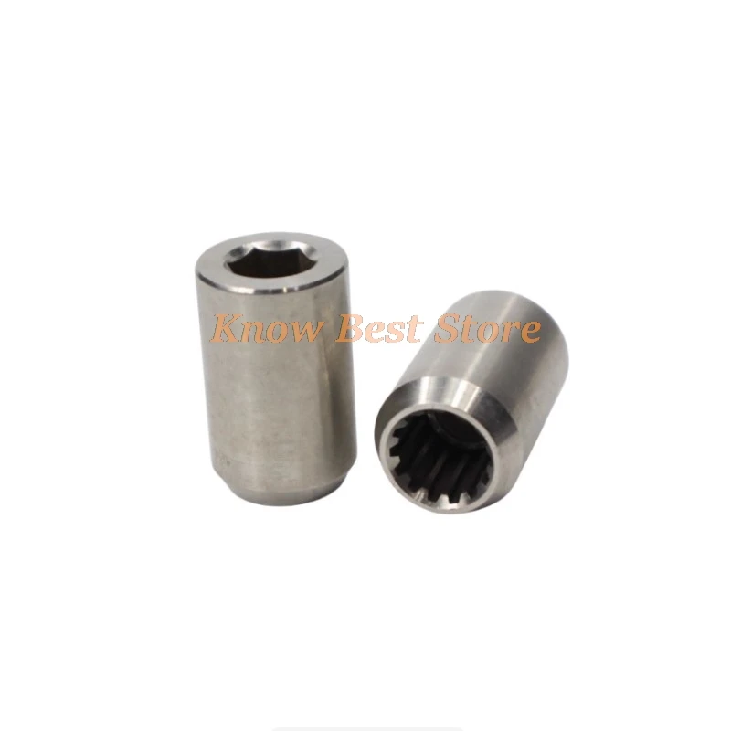 1pcs 14 teeth Stainless Steel Deep Well Pump Accessories Submersible pump bushing shaft Rubber Bearing Coupling
