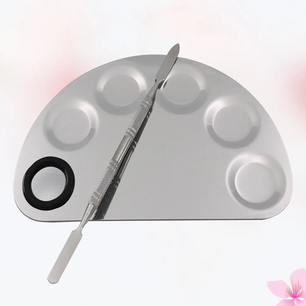 Semicircle Stainless Steel Watercolor Paint Palette Durable Art Tray Mixing Tray for Artists Students Painting Color Palette