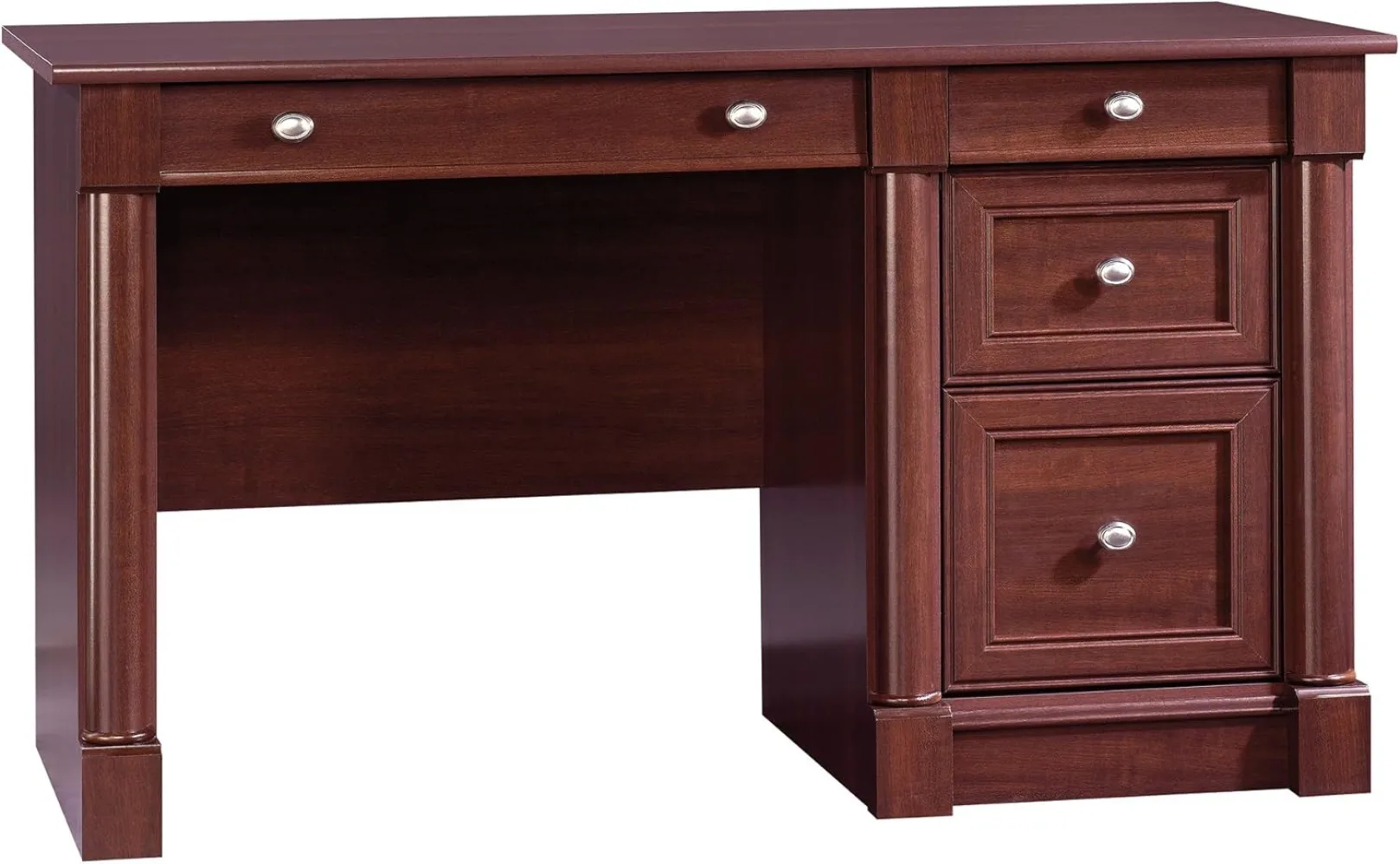 Sauder Palladia Computer Desk with Drawers, Home Office Desk with File Cabinet Storage Drawer, Cable Management, Keyboard Tray