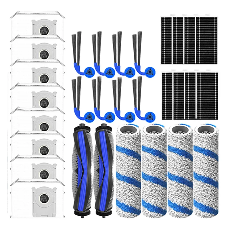ل ECOVACS DEEBOOT X11 OMNICYCLONE / X11 PRO OMNI ملحقات فرشاة جانبية رئيسية فلتر HEPA قطع غيار ممسحة الأسطوانة
