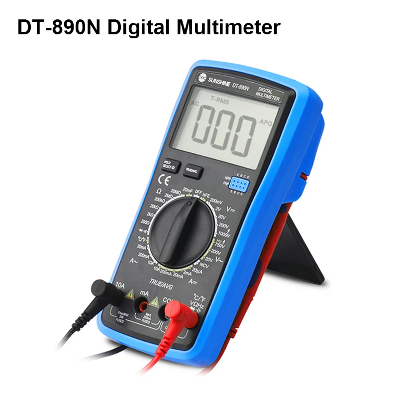 

SUNSHINE DT-890N Digital Multimeter with Intelligent Anti-burn Protection AC/DC Voltage and Current Resistance Measurement Meter