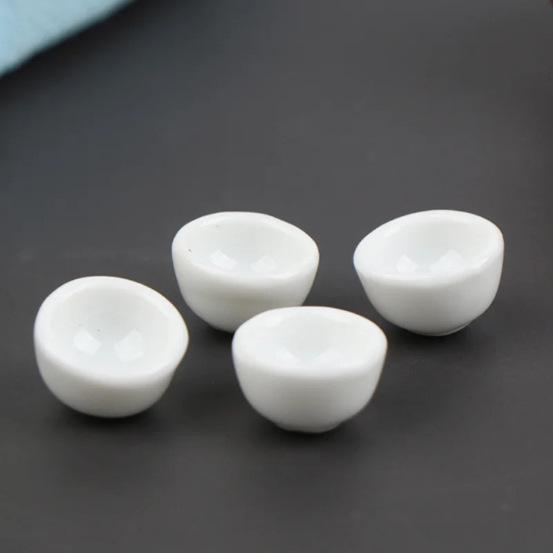 4 pezzi 1/12 accessori in miniatura per casa delle bambole mini ciotola in ceramica simulazione utensili da cucina modello di piatto giocattolo decorazione della casa delle bambole