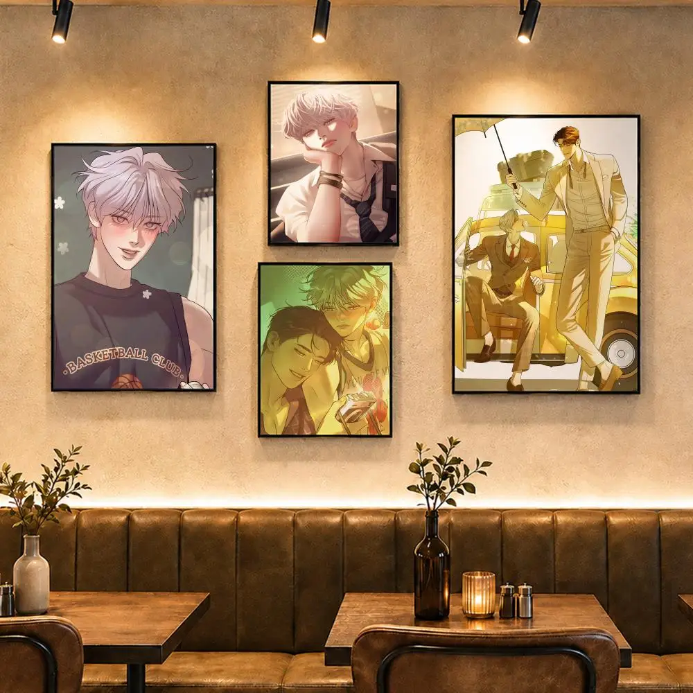 BL Manhwa P-Pearl BoyS Poster Vintage Retro Anime Poster Stickers Peel and Stick Wall Art Home Decor