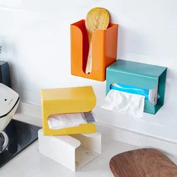 Punch-Free Toilet Paper Shelf Bathroom Kitchen Tissue Box Wall-Mounted Sticky Paper Storage Box Toilet Paper Holder Roll Paper