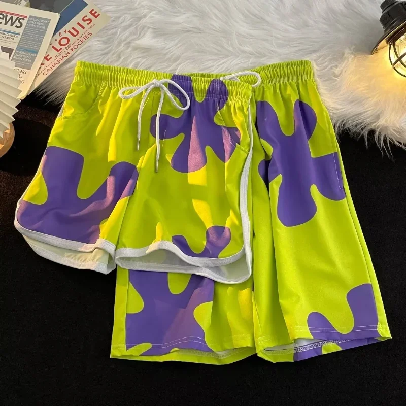 Patrick Star Sports Shorts SpongeBob Plus Size Men Women Anime Couples Loose Summer Thin Beach Pants Casual Funny Shorts Gift