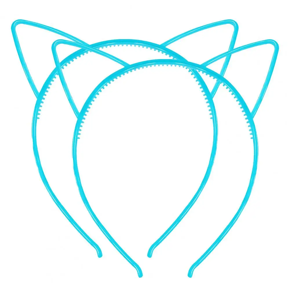 Solid Color Cat Ear Headband Glow Dark Cat Ear Hair Hoop for Kids Fun Birthday Party Accessory Plastic Resin for Cosplay