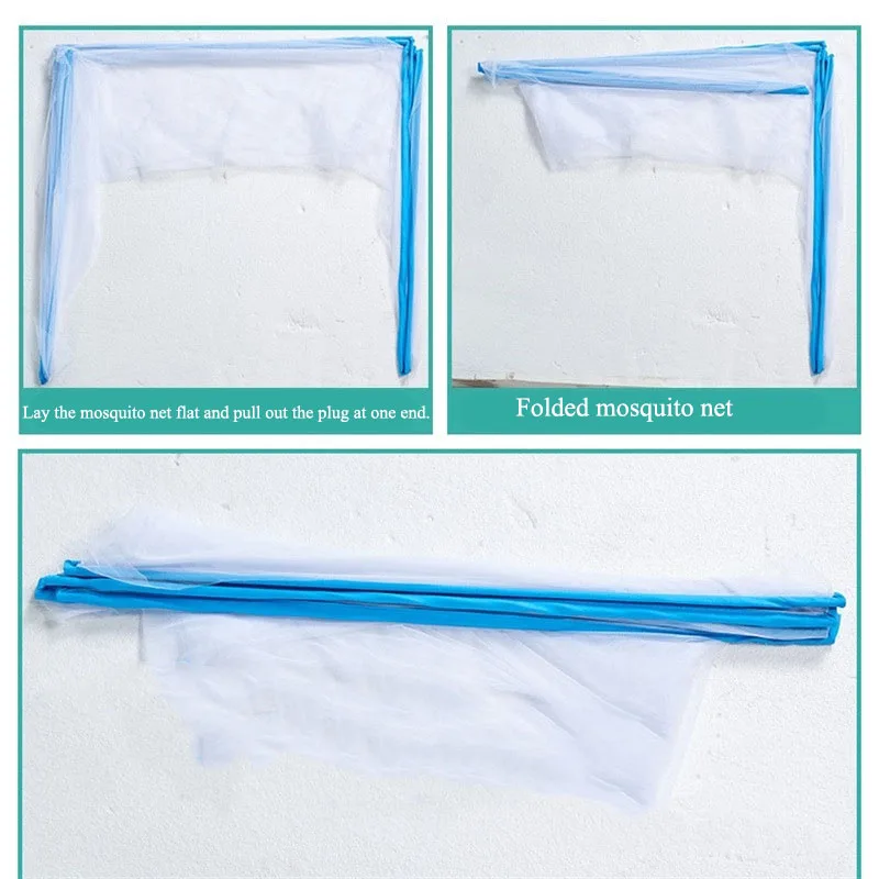 190X160X80CM Folding mosquito net Lightweight No Bottom No Installation Mosquito Net Student Dormi Mosquito Net for 1.8m Bed