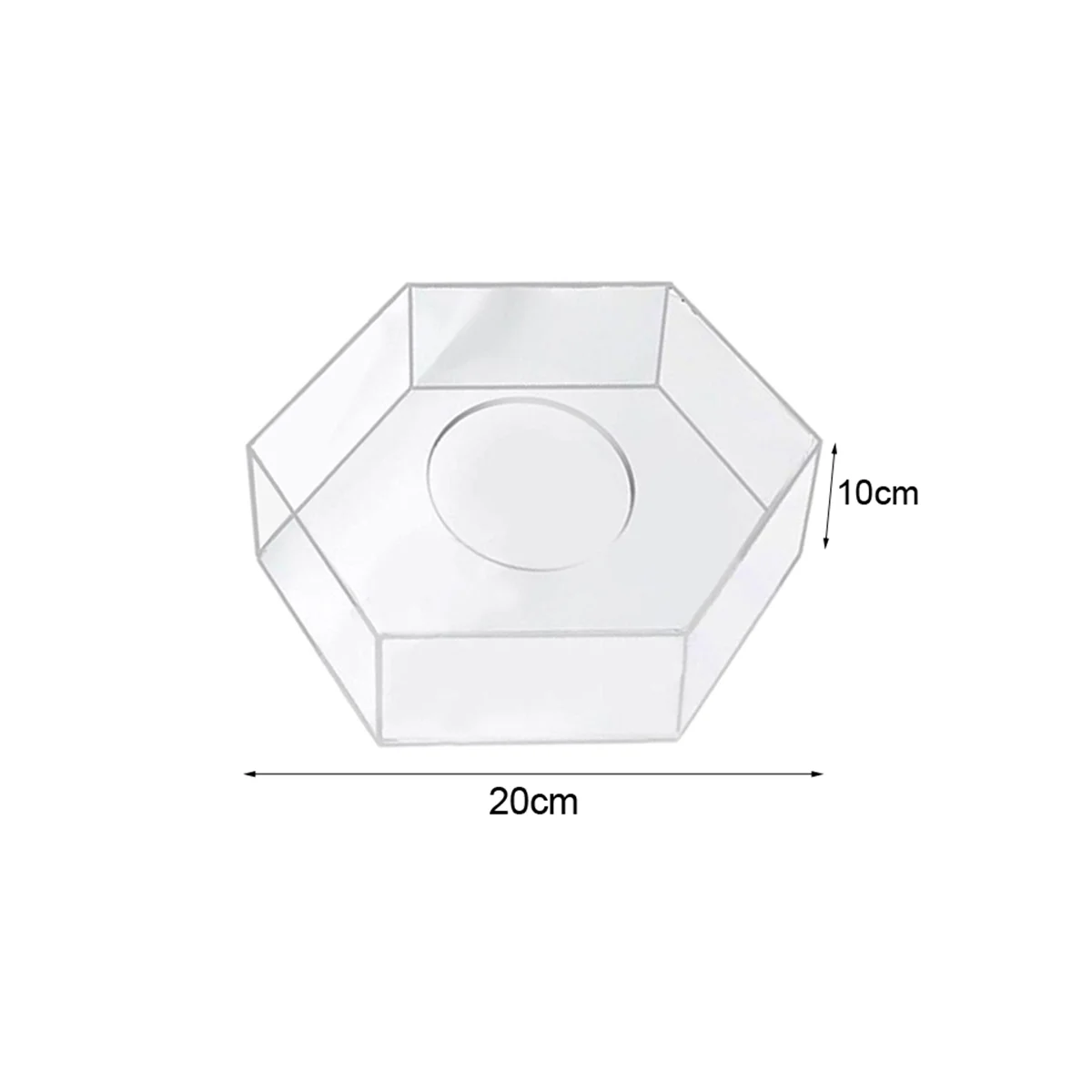 Papan Display kue akrilik baki kue heksagonal DIY dasar papan dapat diisi ulang Alat Dekorasi penyangga kue bening 20x10cm