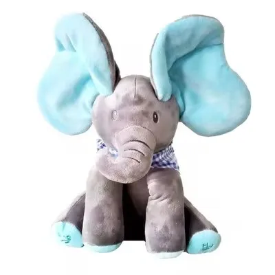2024 nuevo elefante de juguete de peluche de escondite bebé juego de escondite juguete que canta juguetes musicales interactivos regalos