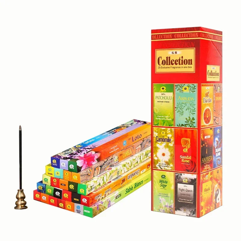 S Collection 10/25 Smells Indian Incense Sticks Scents for Home Joss Sticks Sandalwood Natural Aromatherapy Home Fragrance Decor