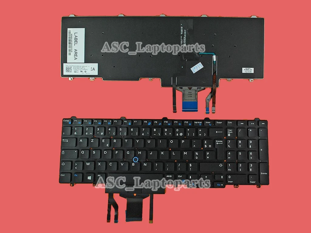 New Fench Clavier AZERTY / German Tatastur Keyboard for DELL Latitude E5550 E5570 E5580 5550 5580 5590 5591 BACKLIT Pointer