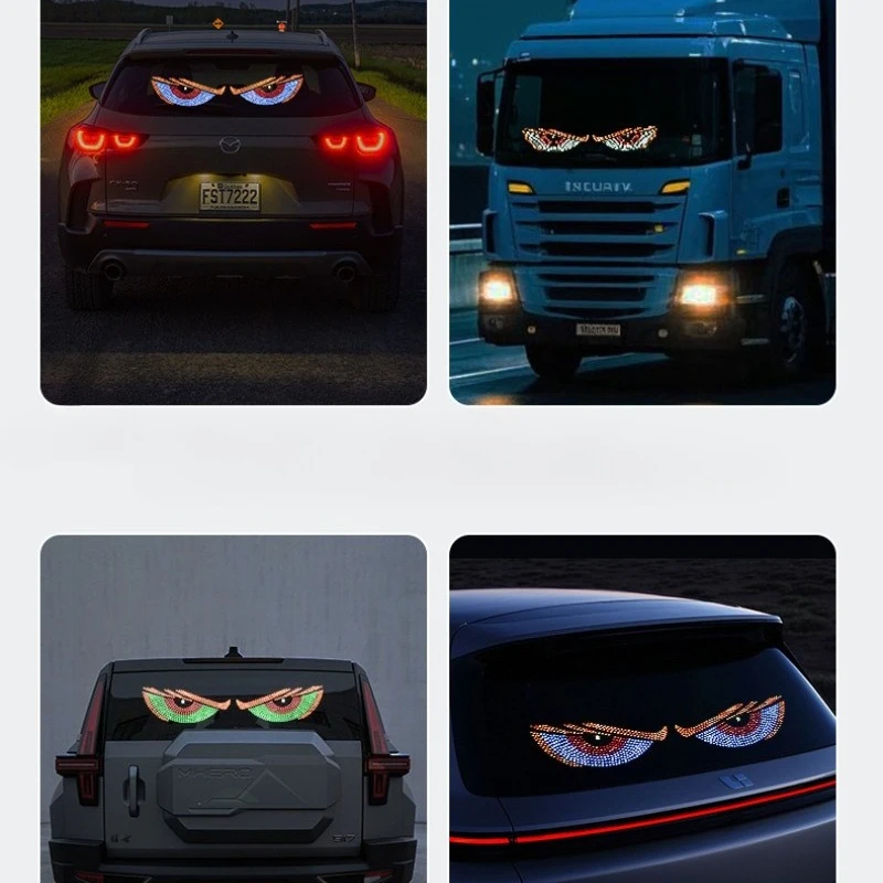 RGB Devil's Eye LED light , 11 Modes Waterproof Rear Window Light, Universal Vehicle Decorative Warning Lamp with Flash Modes