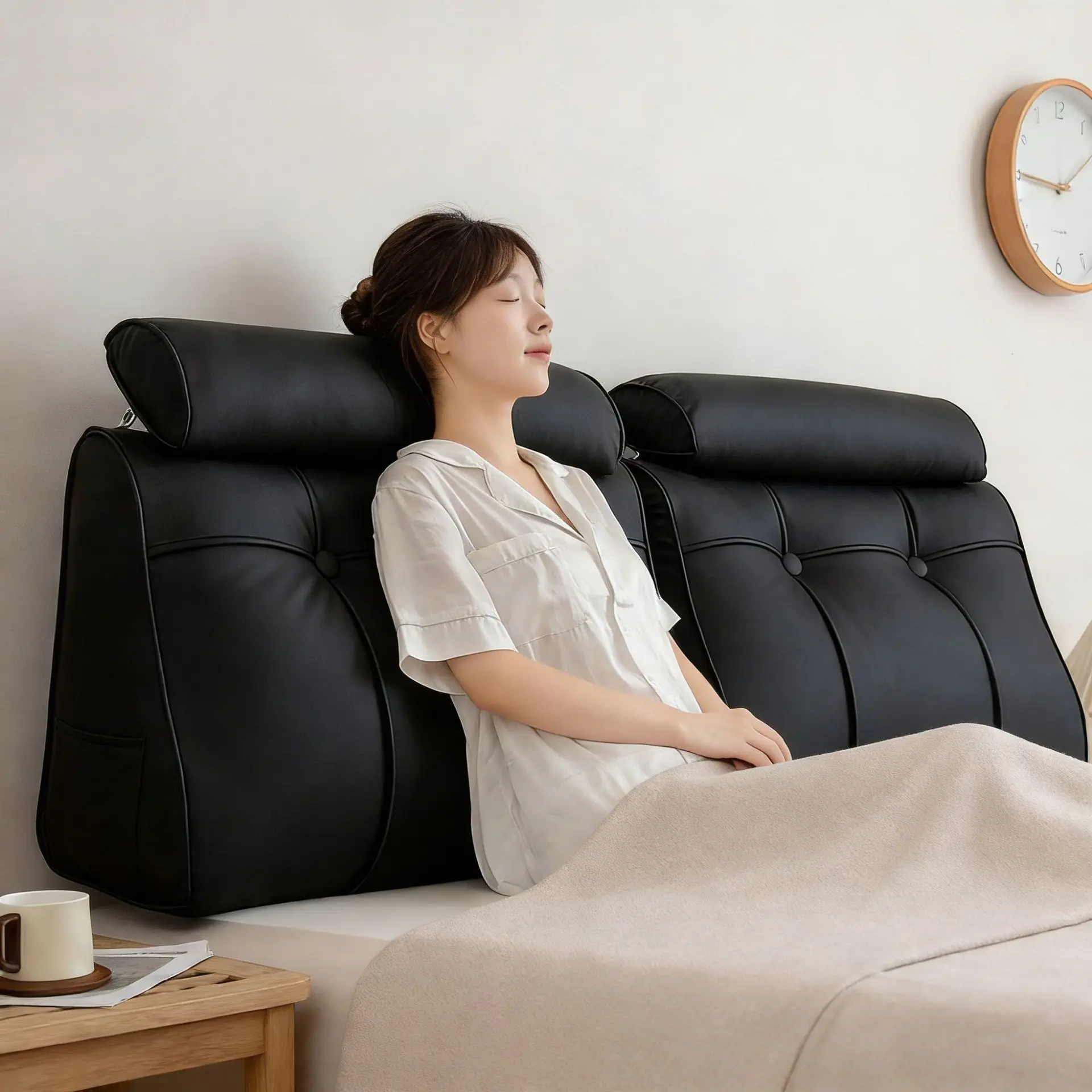 Headboard Cushion Bedroom Soft Padded Bed Back Cushion Waist Protection Lumbar Support Removable Washable Sofa Cushion Pillow
