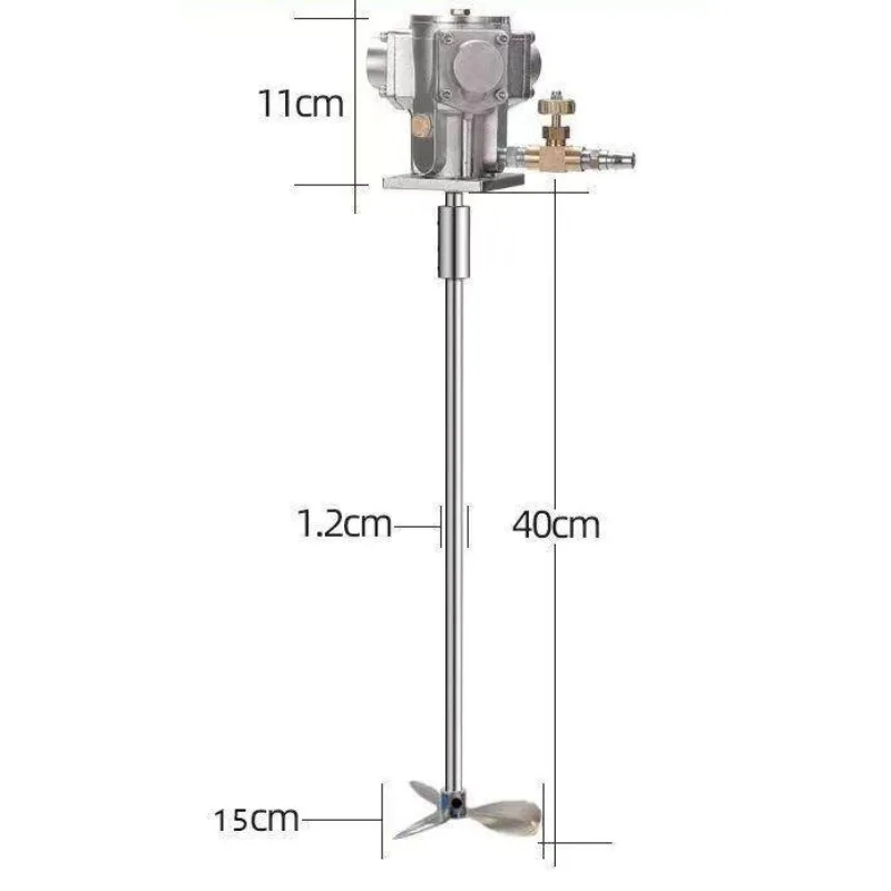 60L Pneumatic Mixer Air Agitator Air Blender Stirrer Aluminum Alloy Air Mixing Machine 2800RPM 1/8HP 5 Gallon Mixing Equipment