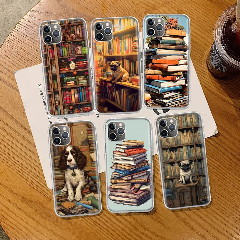 Read Books illustration Reading Books Phone Case For Iphone 14 13 15 16 Pro Max Plus Apple 11 12 Mini X XS Max XR Clear Cover Sh