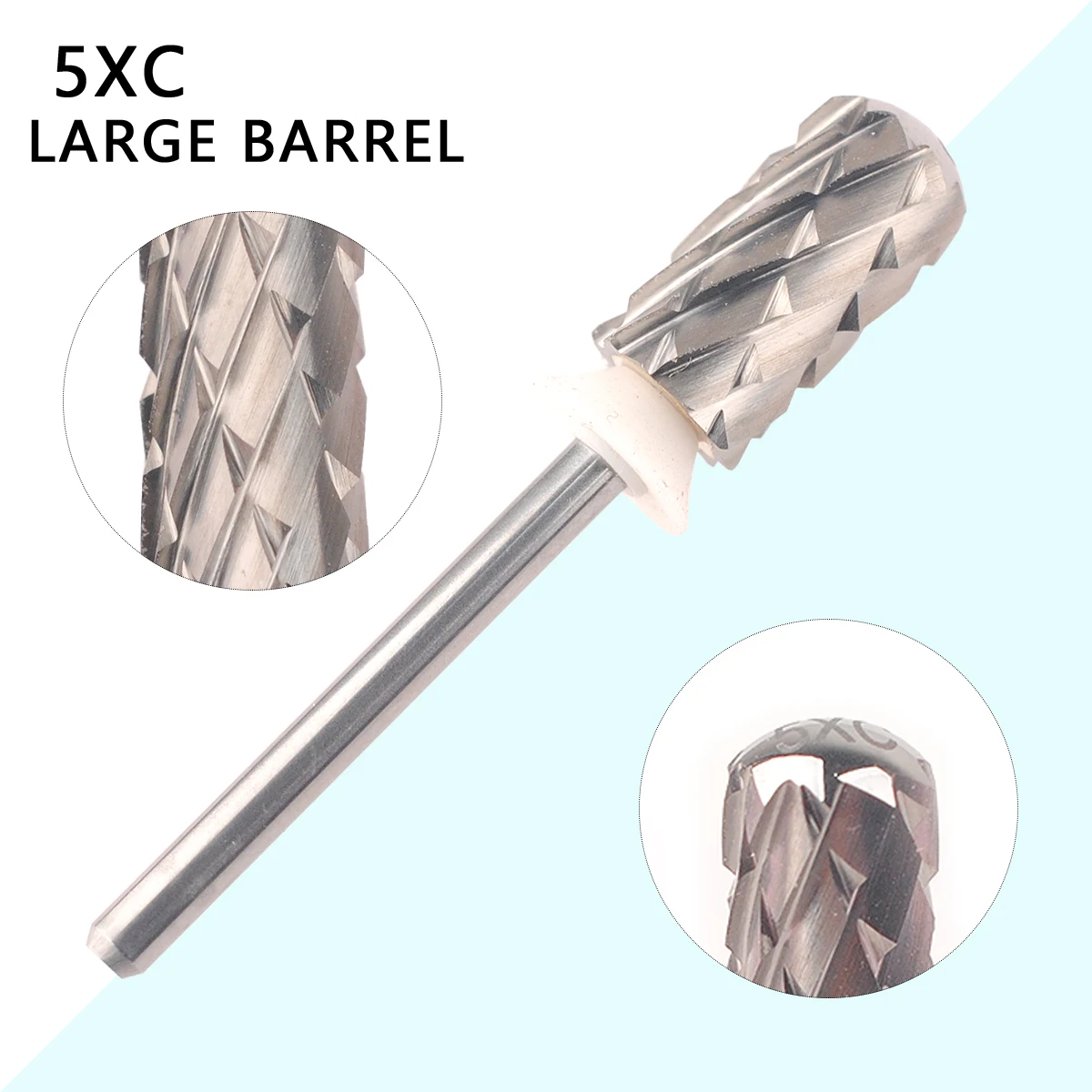 Asentale 5XC Rundkopf-Nagelbohrer, groß, 3/32 Zoll, Hartmetallfräser zum Entfernen von dickem Gel, Maniküre-Bohrer-Zubehör, Lieferant