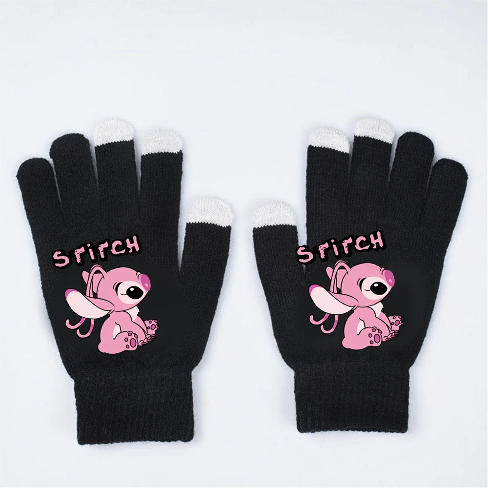 Cute Stitch Disney Half Gloves Autumn Winter Warm Stitch Gloves Stretch Rękawiczki robocze dla kobiet i mężczyzn Rękawiczki Akcesoria rowerowe