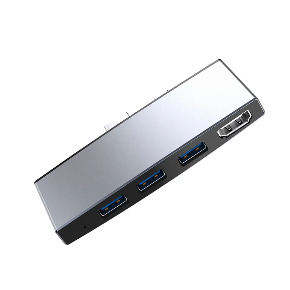 

Многофункциональный USB-хаб 6-в-1: адаптер с двумя портами и двумя слотами для карт, совместимый с Surface 5/4, портативный мини-многопортовый расширитель