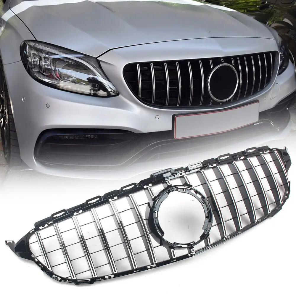 

Car Supplies Front Bumper Grill Grille Auto Racing Radiator Grills For Mercedes Benz W205 C250 C300 C400 C43 C-CLASS 2019-2021