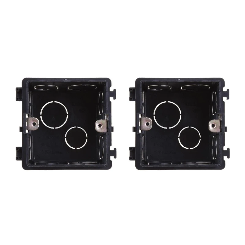 2pcs 86-Type PVC Junction Box Wall Mount Cassette For Switch Socket Base