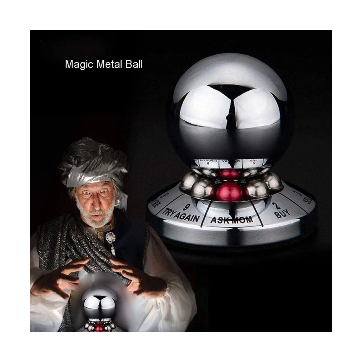 Prophecy Fate Decision Ball Decision Maker Ball Home Office Anti-Stress Decompression Toy Desktop Decoration Gift-Silver