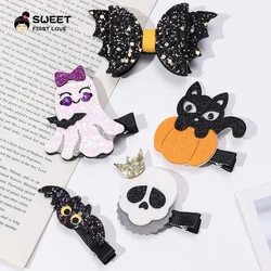 5Pcs/Set Halloween Hair Accessories Girl Hair Clips Funny Spoof Ghost Bat Hairpin for Teen Girls Ghost Festival Party Decoration