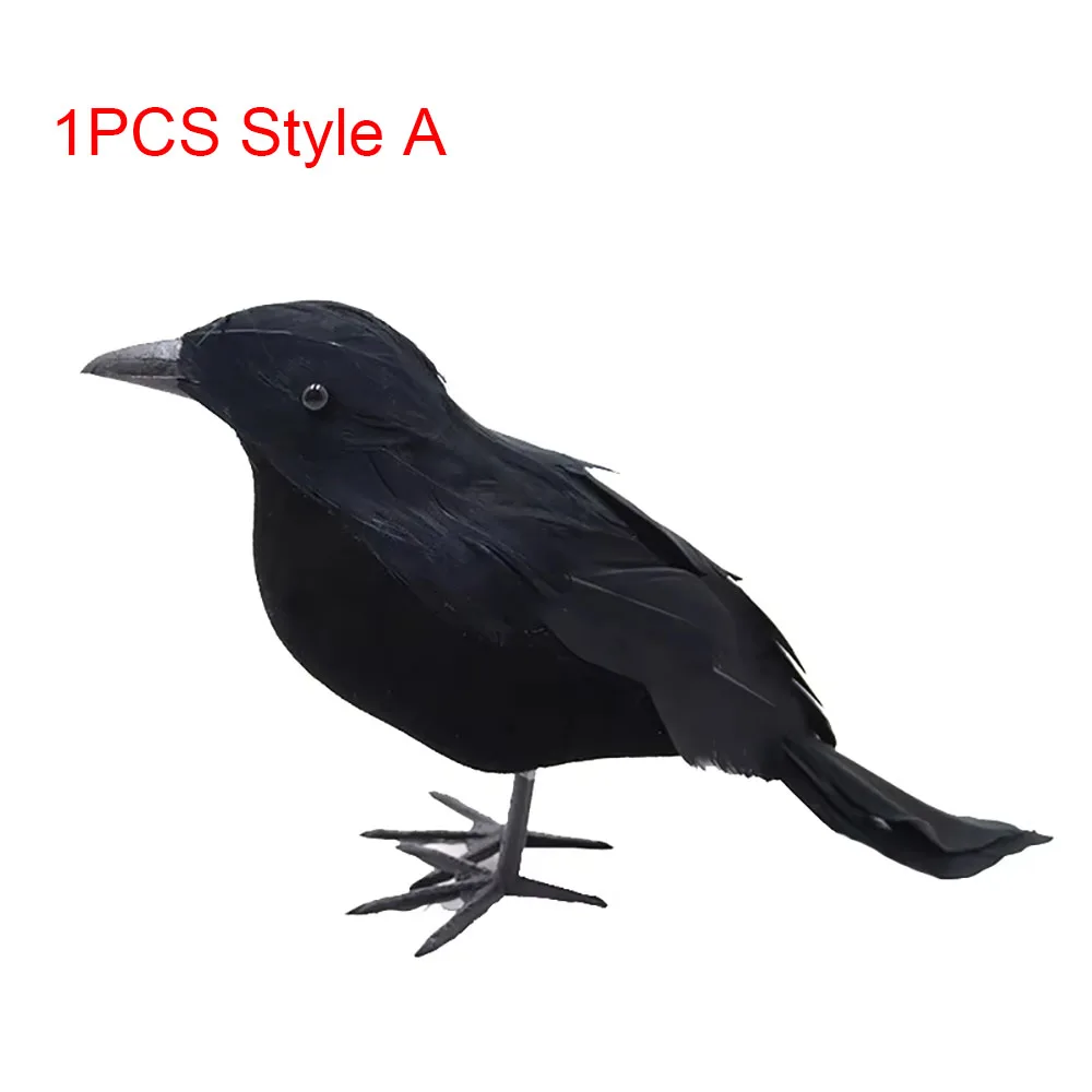 Halloween-Dekorationen, schwarze Krähe, Simulation gefälschter Rabenvogel-Requisiten, Halloween-Spukhaus, Garten, Hofdekorationen im Freien – Detail 8