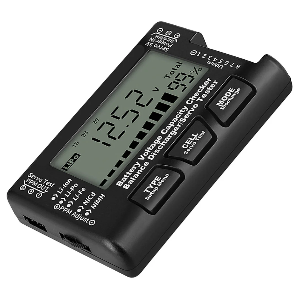 

Digital Capacity Checker with LCD Backlight 2S-8S Liion Lipo Support Portable Voltage Tester for Rechargeable