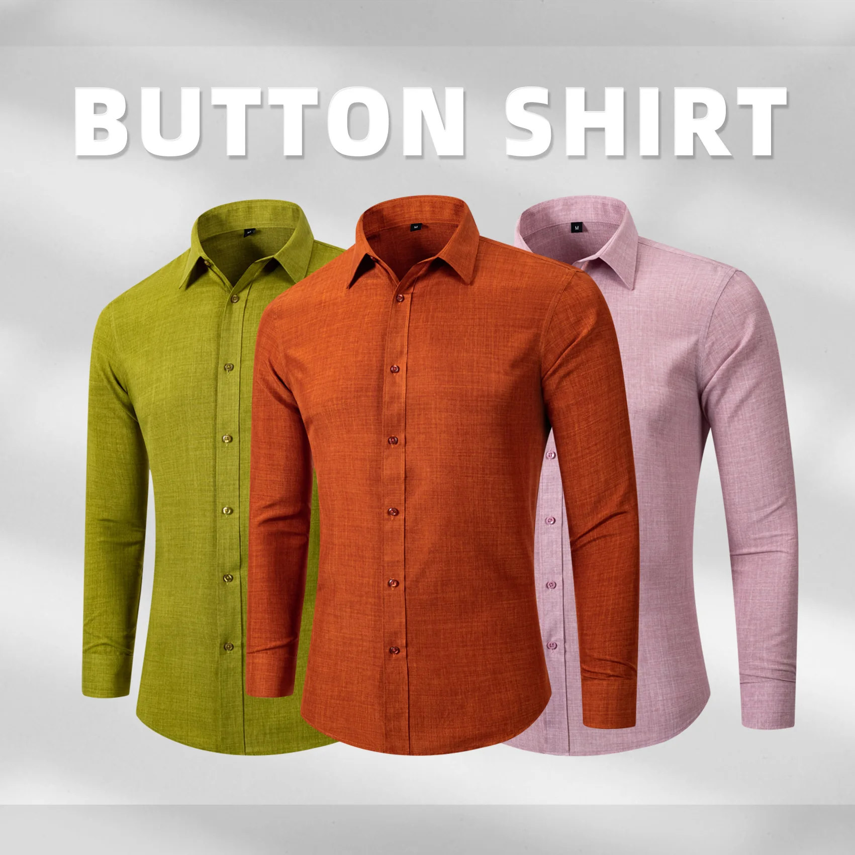 

Мужская рубашка с длинным рукавом, однотонная, из имитации льна, быстросохнущая, не требующая глажки, тонкая, на пуговицах, повседневная, без рукавов, с воротником-стойкой.