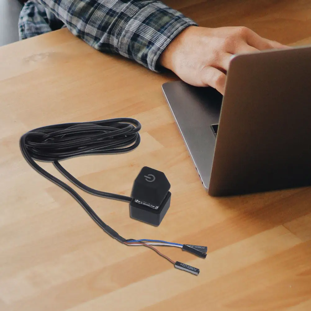 Pc Power Button Extension Cable Copper ABS Rubber Desktop Computer Power Supply Cable Flexible Portable Extension for Gaming Pc