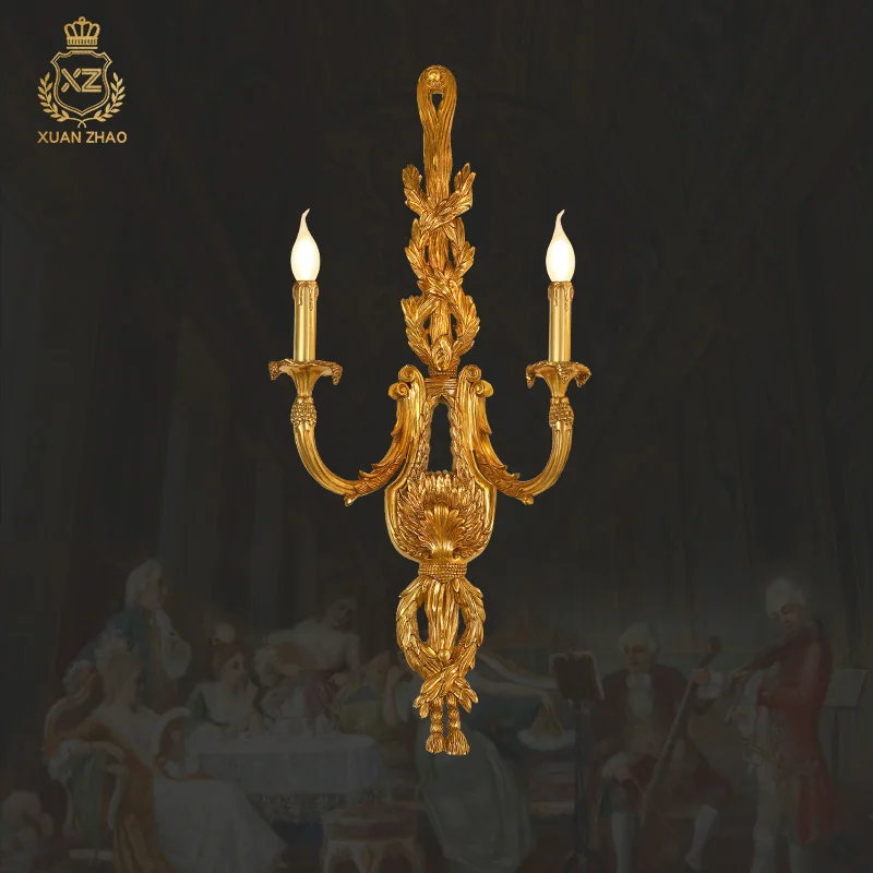 

Французский роскошный латунный настенный светильник в винтажном стиле для коридора, гостиной, спальни, прикроватный латунный светильник