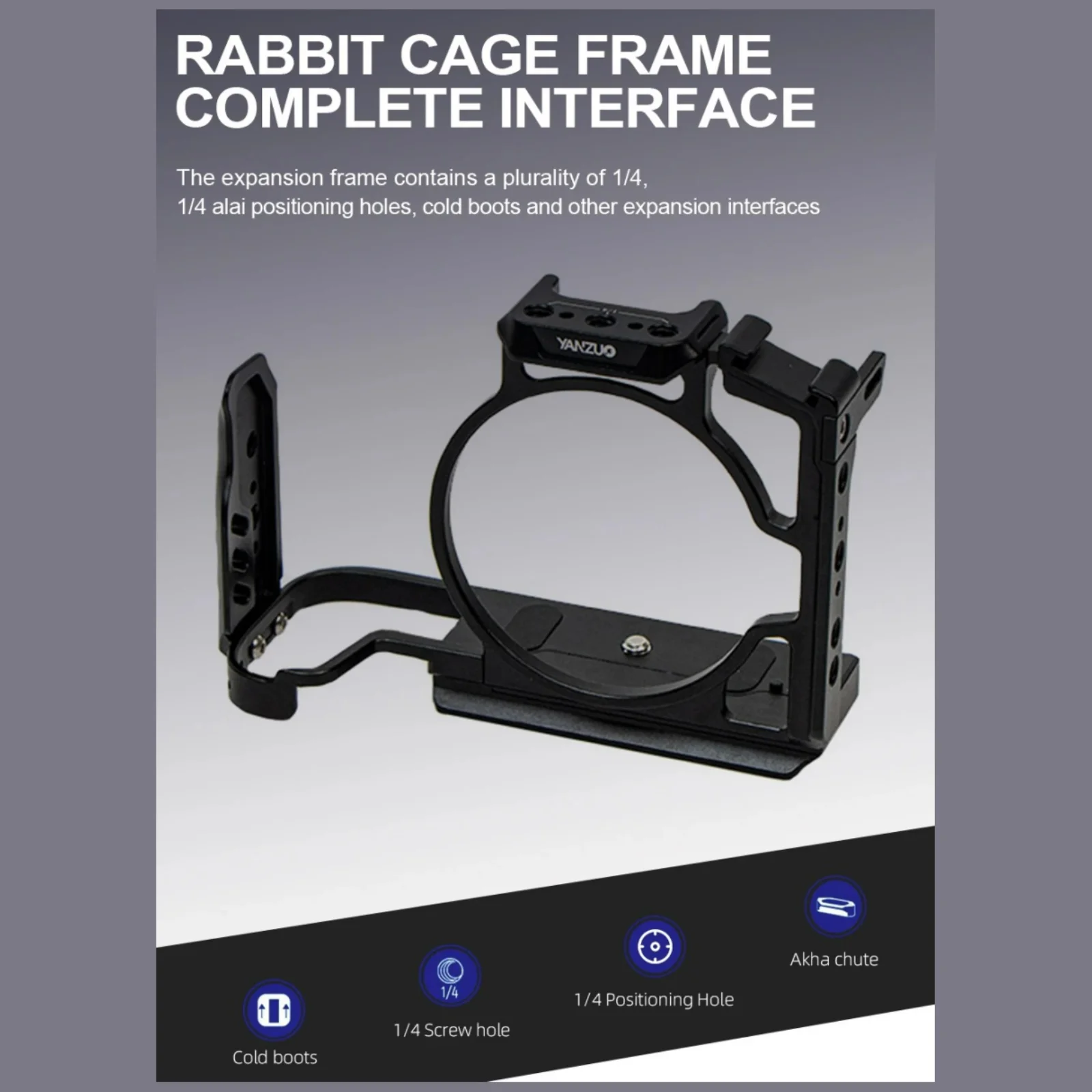 YANZUO Camera Cage Suitable for Canon EOS R8 RP Camera Protection Frame with 1/4 Screw Holes Cold Shoe Cameras Bracket