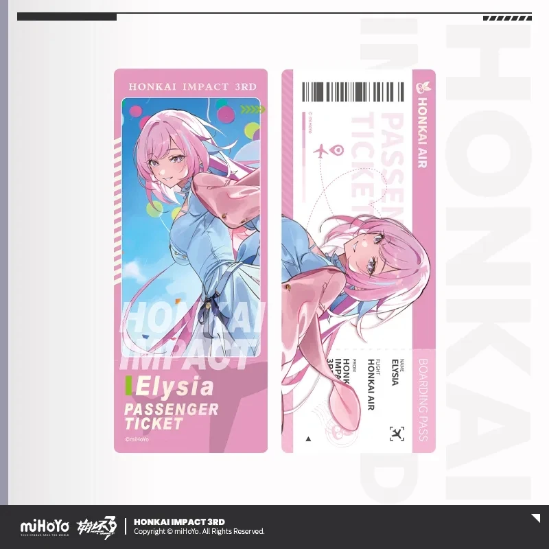 miHoYo Game Official Honkai Impact 3rd Autumn Celebration Series Laser Collection Ticket Elysia Kiana Ornament Cosplay Xmas Gift