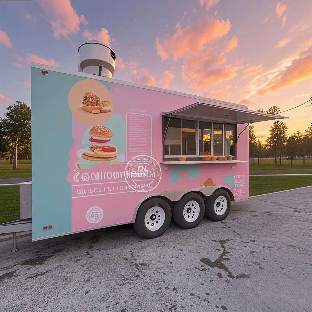 

Мобильный грузовик для еды, индивидуальное полностью общественное оборудование, уличный прицеп для фаст-фуда, тележка для мороженого для пиццы на продажу