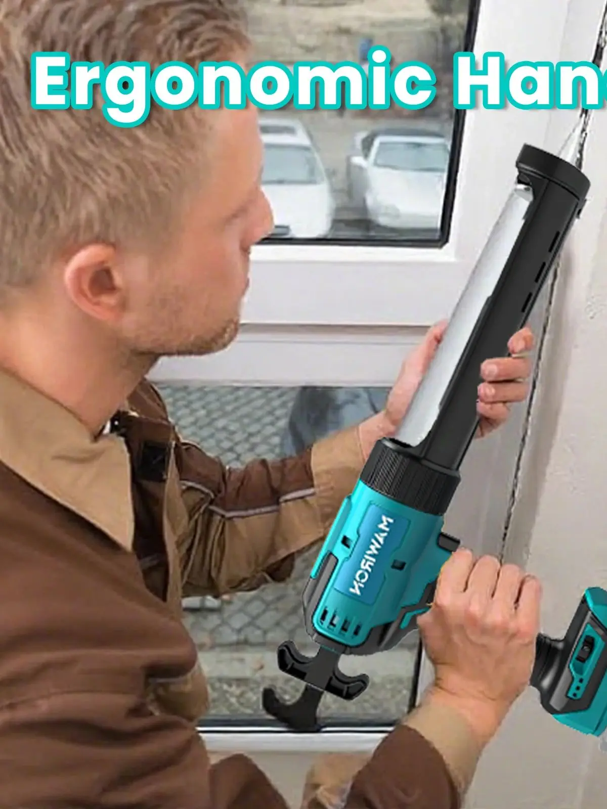 Kabellose Kartuschenpistole Kompatibel mit Makita 18V, Elektrische Silikon-Dichtmittelpistole für 300ml Kartuschen, Einstellbare Geschwindigkeit – Detail 2