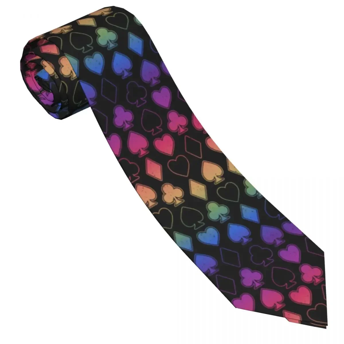 Casual Arrowhead Skinny Multicolored Card Suits Necktie Slim Tie For Men Man Accessories Simplicity  Party mal