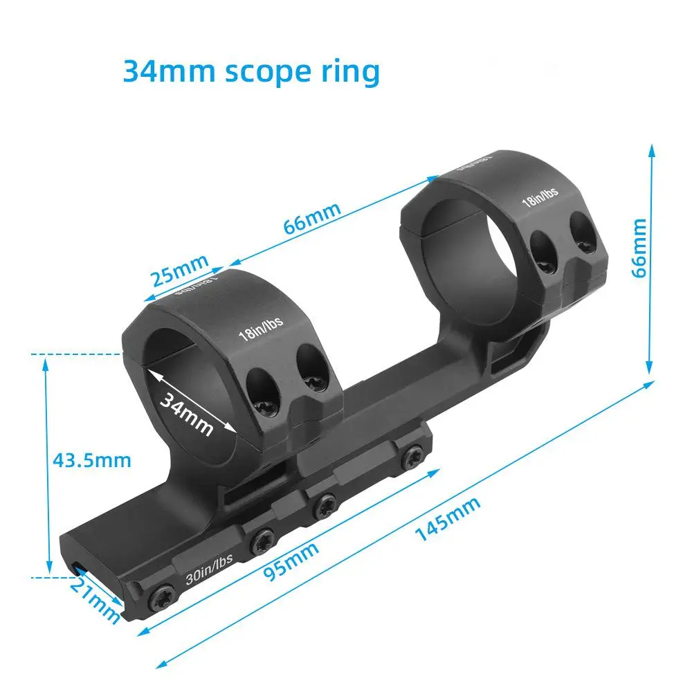 30/34mm Aluminiumlegierung Zielfernrohrhalterung mit Einteiliger Integrierter Rückverlängerung Zielfernrohrmontage