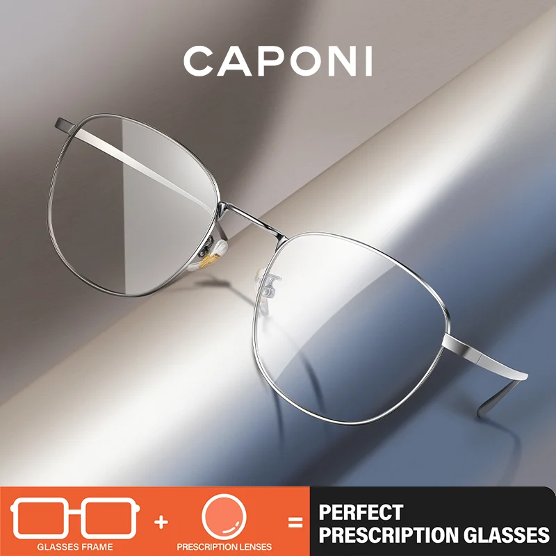 CAPONI High-quality Pure Tianium Prescription Glasses Fashion Myopia Eyewear Optical Eyeglasses for Women PJ31015