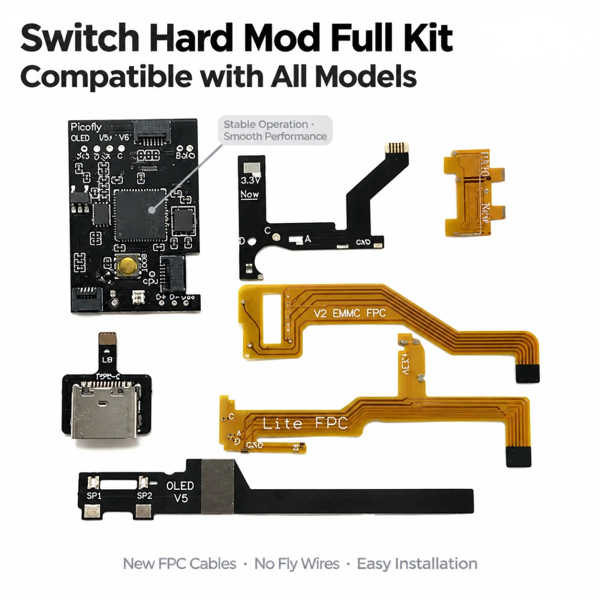 Hwfly Picofly RP2040 Chip Based on Raspberry Pi, Compatible with Picofly OLED / Lite / V2