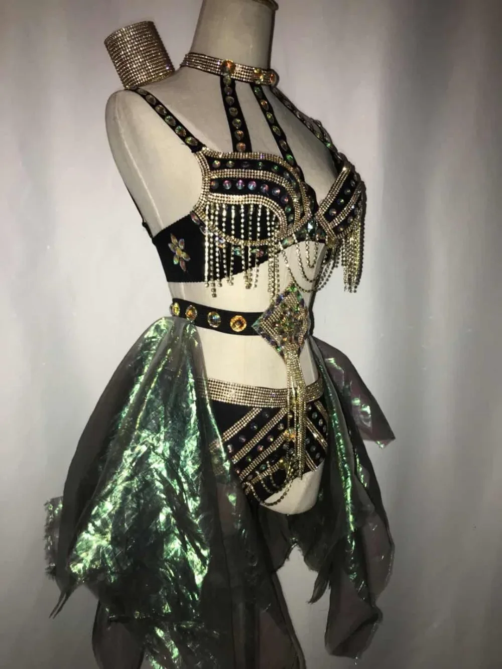 Costume de Danseuse de Discothèque et de Bar, Tenue de Scène de Jazz, Ensemble de Citroëns Sexy 600 303