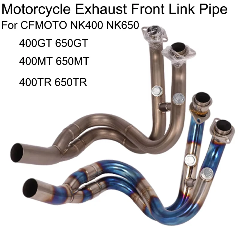 Slip On For CFmoto NK400 NK650 400GT 650GT 400TR 650TR Motorcycle Exhaust Systems Escape Modified Titanium Alloy Front Link Pipe