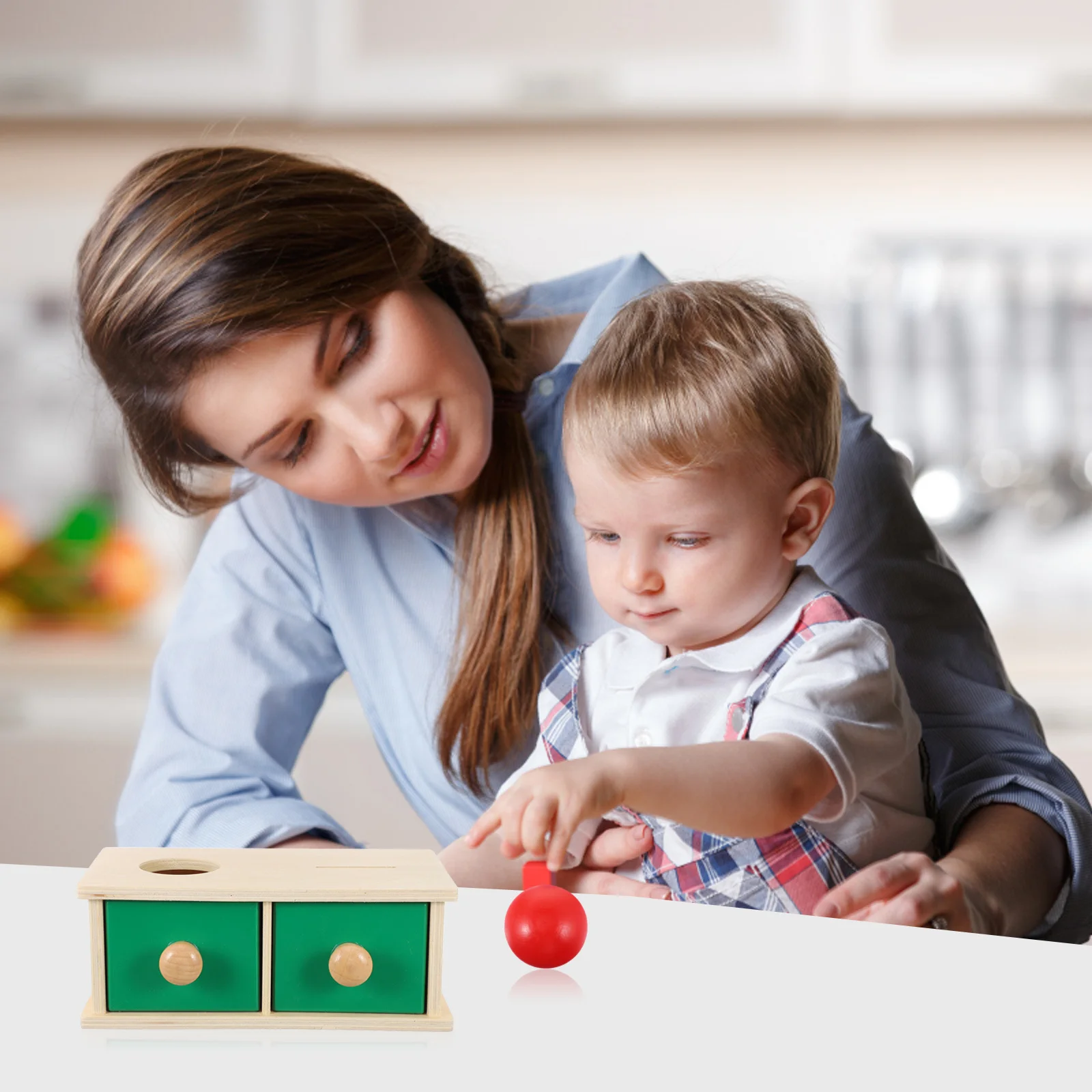 Caja de monedas para niños pequeños de 1 a 3 años, clasificador de formas de madera Montessori con habilidades motoras finas, bloques de construcción educativos de aprendizaje para bebés