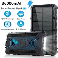 Banco de energía solar 36000mAh con luz