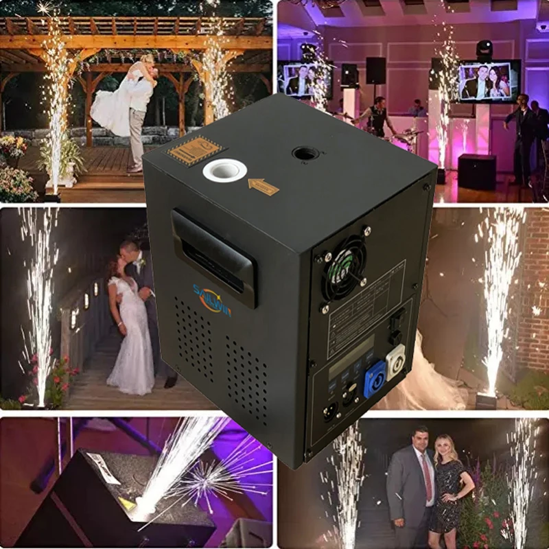 

EU Sparkular 600W DMX Cold Spark Firework Fountain Firework Machine Remote Control For Wedding And Stage Titanium Metal Powder