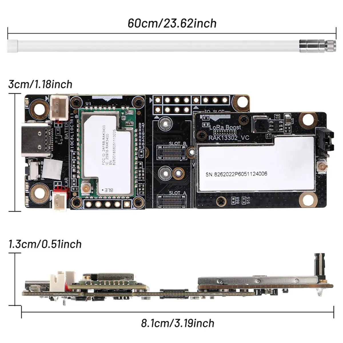 Promotion Meshtastic WisMesh 1W Booster Kit 30dBm with 915MHz LoRaWAN 6dBi Fiberglass Antenna Meshcore