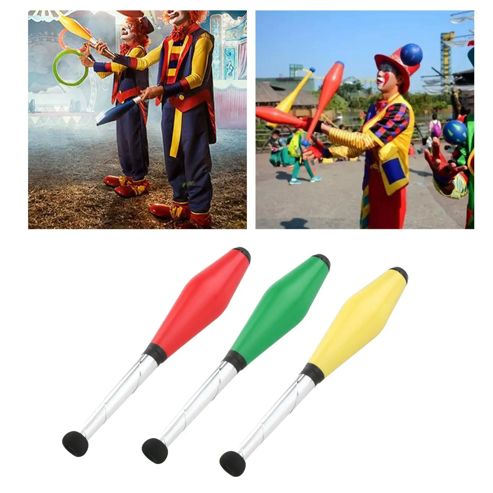 

3pcs/Set Professional Juggling Clubs Sticks Pins For Clown for Playing Toy Training School Exercise Act Juggling Clubs Comedy