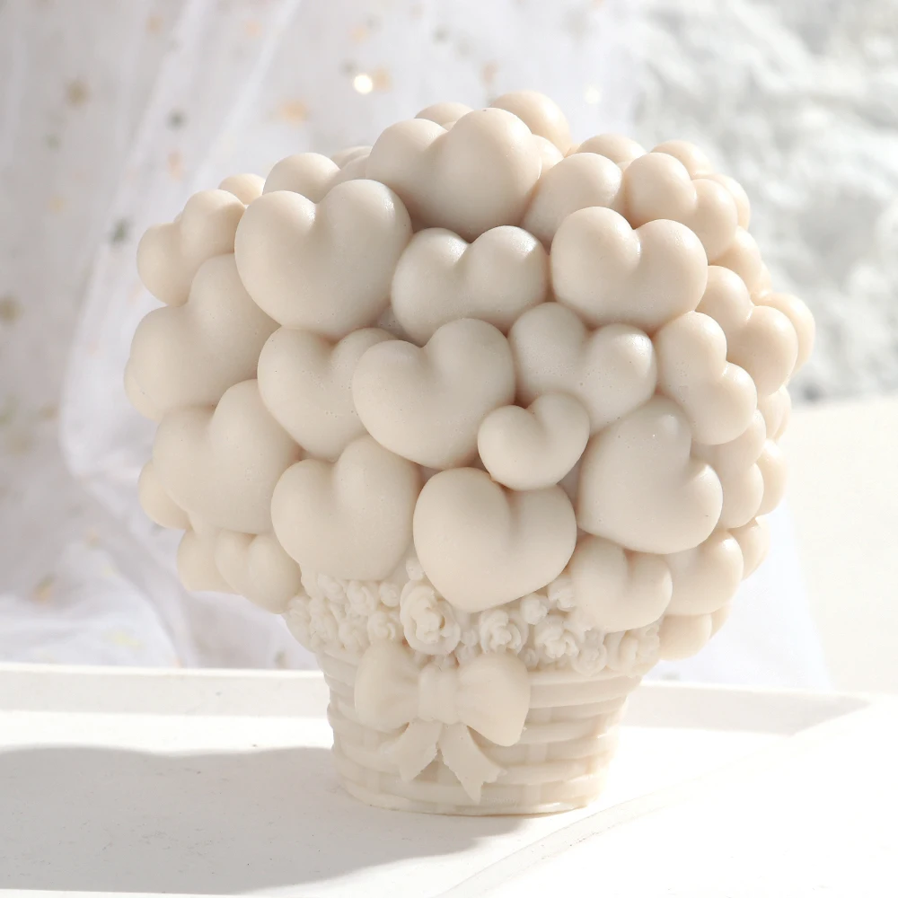 DIY amor globo de aire caliente molde de vela de silicona 3D de mano amor aromaterapia crema molde de resina regalo de decoración de fiesta del Día de San Valentín