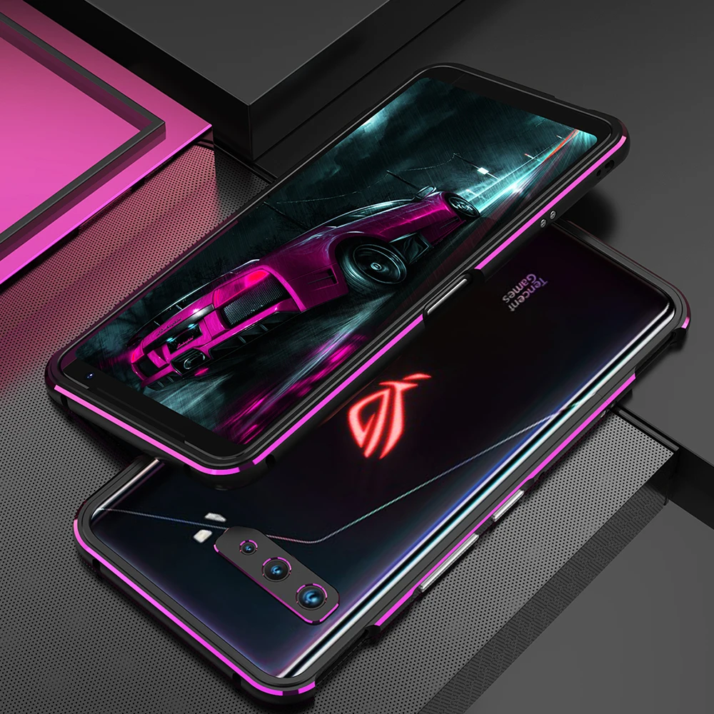 Luxury Metal Bumper For ASUS ROG Phone 3 Case ROG3 Cover Double Color Aluminium Alloy Frame Protective Cover Ultra Thin Coque