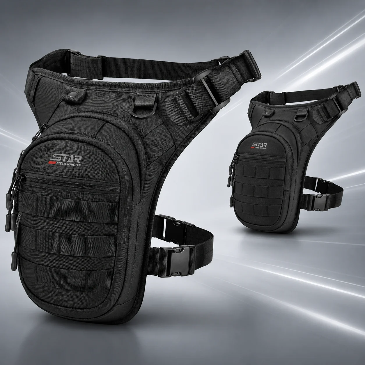 STAR FIELD KNIGHT SKB399 Motorcycle Leg Bag Water Resistant Thigh Waist Pack Multi Pocket Crossbody Storage Pouch Men Women